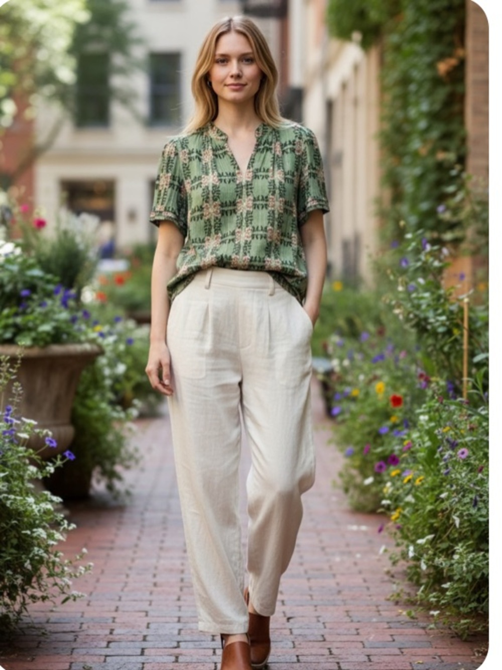 Cottagecore  floral garden summery airy Loft top